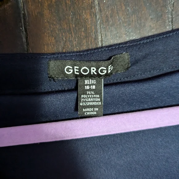 George Fitted Dark Navy V-Neck Midi Tank Dress - Picture 2 of 6